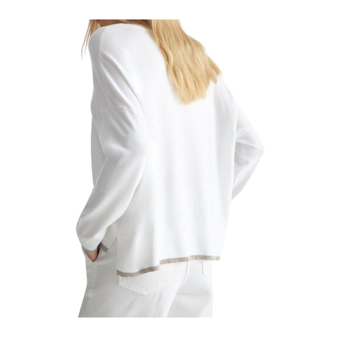 Liu Jo Pullover Maglia Donna con spacco frontale Bianco - Francavilla Moda